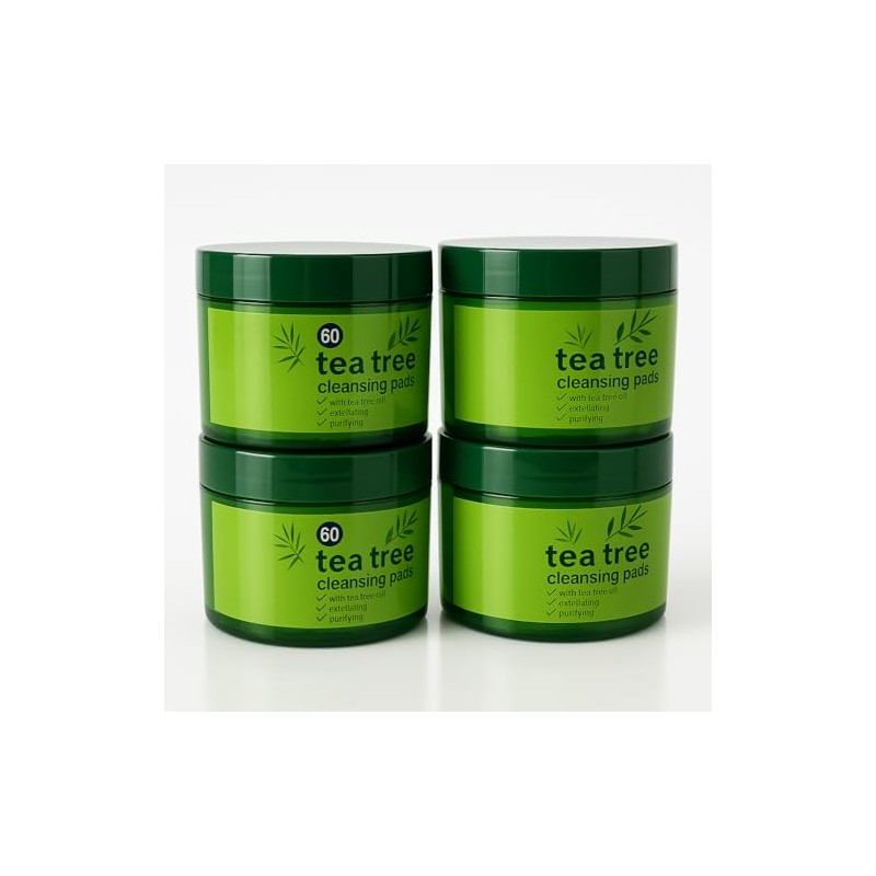 4 X Tea Tree Face Cleansing Pads - 60 Count