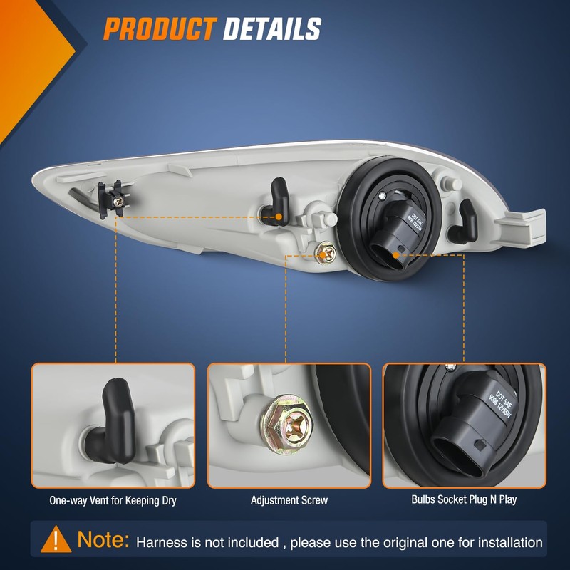 Nilight Fog Light Assembly Compatible with 2002 2003 2004 Toyota