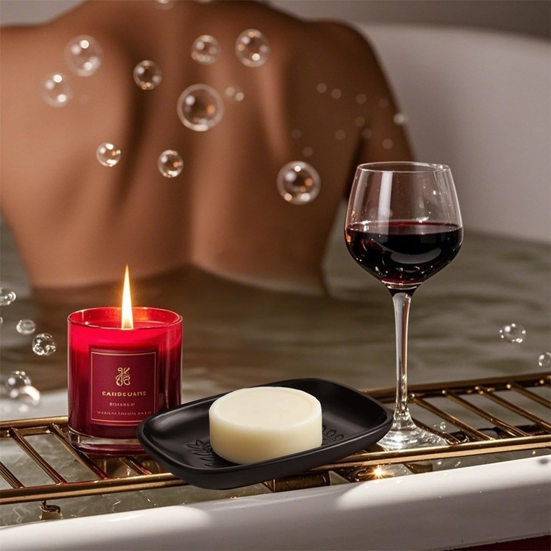 ZIVONA Ceramic Soap Dish for Bathroom, Bar Soap Holder with