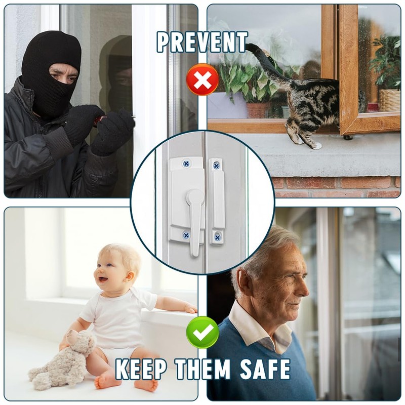 Sliding Window Sash Locks White ZUONAI 8 Pack Cam Sash