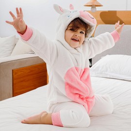 KAKU NANU Baby Onesies Toddler Fleece Onesie For Kids Cute Baby Girl Boy Outfits White 2 3 Years