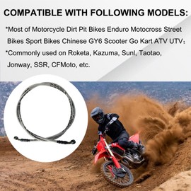 Vanlison Braided Hydraulic Brake Hose Line Brake Cable Universal Brake Lines Compatible with Dirt Bike Softail ATV UTV Go Kart GY6 Scooter 10mm Banjo Ends M10 31.5" / 80cm