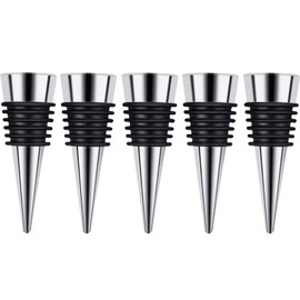 Wine Stopper, Reusable Decorative Bottle Stoppers for Kitchen, Bar, Gifts, Holiday Party, Wedding (5 Pack)