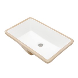 Lordear Undermount Bathroom Sink 21x13 Inch Bathroom Vanity Sink Undermount Rectangle White Porcelain Ceramic Bathroom Under Counter Lavatory Vanity Sink Basin with Overflow