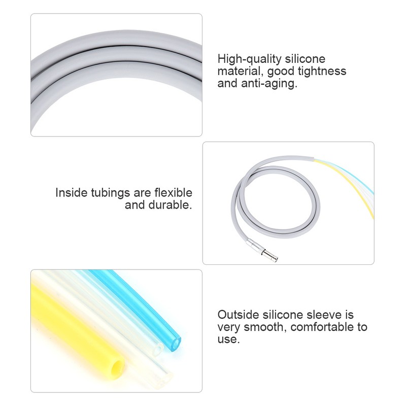 4 Holes Handpiece Hose Tube with Connector Dental High Speed