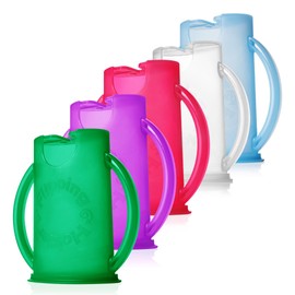 The Flipping Holder Baby Pouch Holder no Squeeze Flips to Juice Box Holder no Squeeze with Handles and Lid for Puree, applesauce, Yogurt & Reusable Baby Food Pouches Plus juicebox & Milk cartons