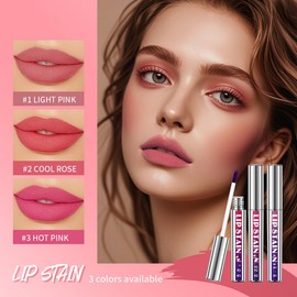 3Pcs Peel Off Lip Stain Lip Tint Set - Long-Lasting Peel Off Matte Lip Gloss - Lip Tint Peel Off Non-Stick - Lip Stain Waterproof Highly Pigmented - Nude Lip Gloss Peel Off Lip Makeup for Women