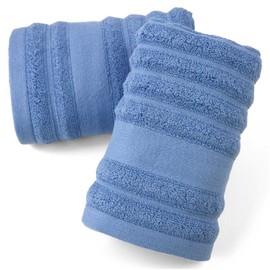 Jacquotha Ribbed Hand Towels for Bathroom, Hotel & Spa Quality Soft Hand Towel Set for Men Women Gifts, 480 GSM (Ocean Blue)