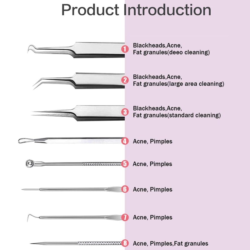Plstod Blackhead Remover, Pimple Squeezing Tool, Blackhead Remover Set, for