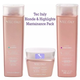 Tec Italy Blonde & Highlights Mantainance Pack: Shampoo Conditioner & Treatment