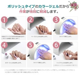 NaturalTrend Gel Nail Color Top Gel Base Gel Set with Files (NudePink)