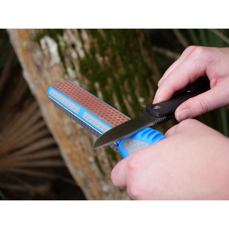 DMT Tristone Rotator Kitchen Knife Sharpener, Fine/Coarse/Extra-Fine Diamond Sharpening Stones,
