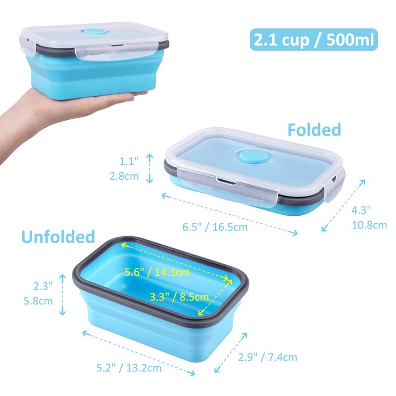 Collapsible Food Storage Containers with Airtight Lid & Air Vent,