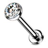 Stachelkleid Labret Piercing Titanium Zirconia Silver Push-in Without Thread Cartilage