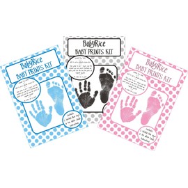 Baby Hand & Footprint Inkless Wipe Kit Black Prints by BabyRice