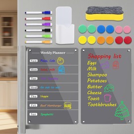Acrylic Magnetic Board Fridge Pack of 2 Magnetic Wipe Clean Calendar 21 x 30 cm Acrylic Transparent Magnetic Board Fridge Acrylic Fridge Magnetic Calendar Family Planner