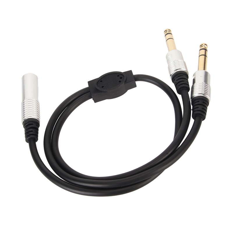 6.35mm Splitter Y Cable Mono Female to Dual Male 1/4