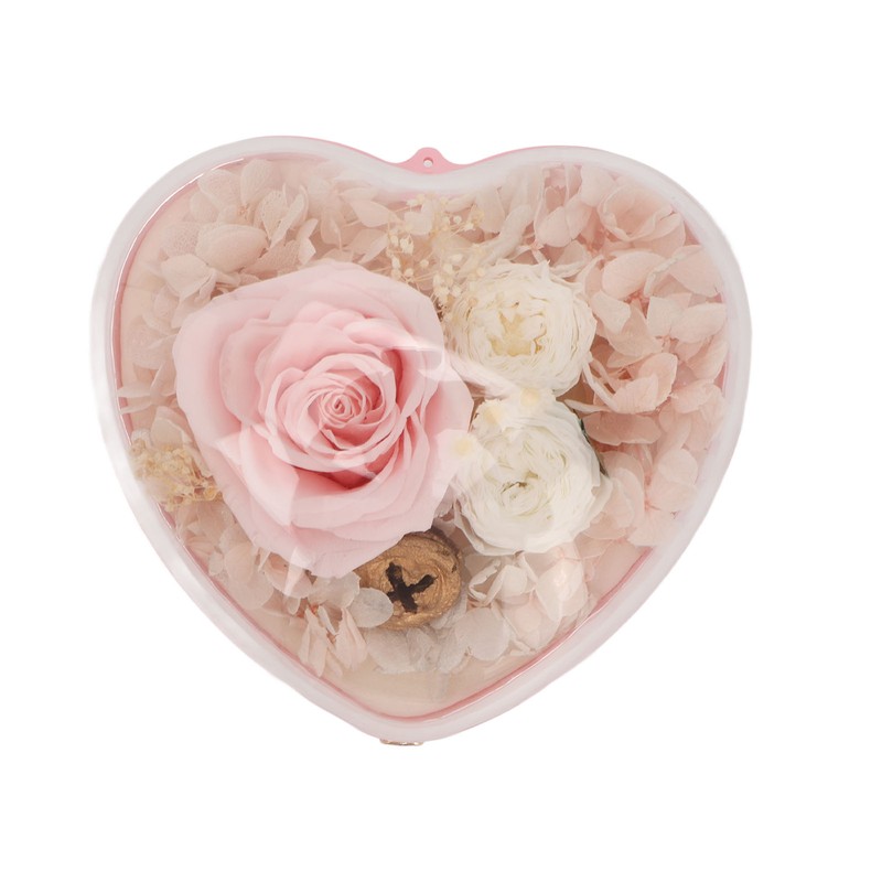 Heart Shaped Jewelry Box Wedding Preserved Flower Necklace Ring Storage