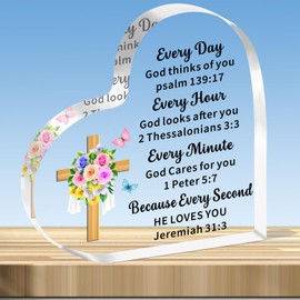 JMIMO Christian Gifts for Women Christian Easter gifts Acrylic Plaque Keepsake,Confirmation Gifts for Ggirls Inspirational Spiritual Baptism Gift with Bible Verse and Prayer