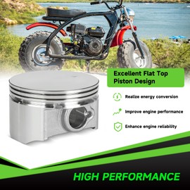 XlKOBY Racing 70mm Flat Top Piston and .550 Ring Kit Compatible with Predator 212cc 224cc GX160 GX200 6.5HP Engine Mini Bike Go Kart Performance Parts with Head Gasket & 18lb Valve Springs