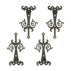 Backwoods Provisions 2-3/8" Medieval Scroll Hinge - Steel with Bronze Finish - Set of 4