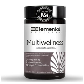 ELEMENTAL Multivitamínico Wellness 90 Cápsulas Diario Sin Gluten
