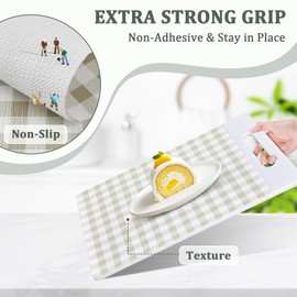 MIAONET - Forro de estante para gabinetes de cocina, no calcomanía, antideslizante, para cómoda, papel lavable impermeable, de 12 x 120 pulgadas, protector duradero para estantes de despensa, armarios