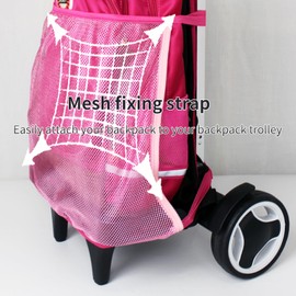 Mesh Fixing Strap for Easy Fastening Backpack to Luggage Handle - Bag Accessory for Securely Attaching Shoulder Bag and Trolley Strap with Plastic Buckle
