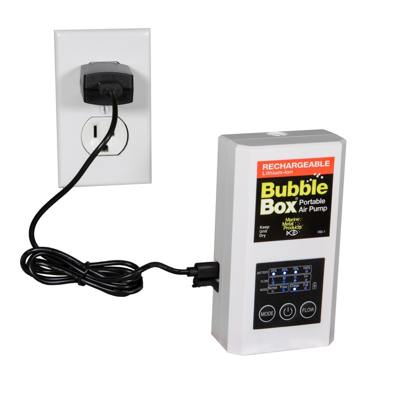 Marine Metal RB-1 Rechargeable Bubble Box Live Bait Aerator, Water