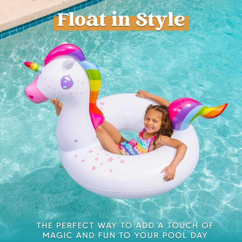 Jasonwell 2-Pack Flamingo Unicorn Pool Float - Fun Floaties Inflatable