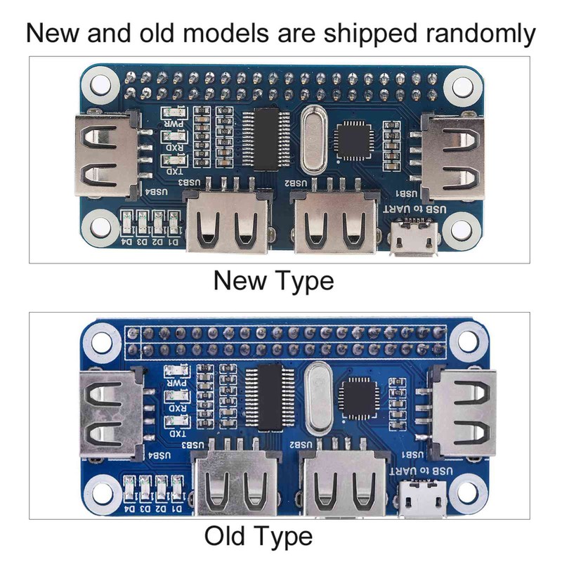 USB to UART Onboard 4 Port USB HUB HAT for