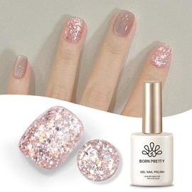 Born Pretty Glitter Gel Nail Polish with Sequins, Long Lasting U V Gel Polish for Manicure and Nail Art, DIY at Home, Salon-Quality, Easy to Apply, 15ml Set3