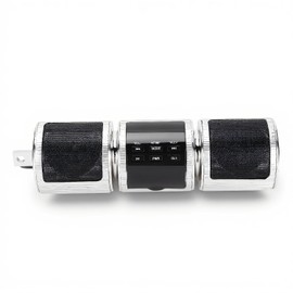 ASHATA Sistemas de Audio para Motocicletas, de Altavoces Bluetooth para Motocicletas, de Sonido de Audio Montado en el Manillar DC12V Impermeable IP54 Inalámbrico (Plata)