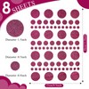 Outus 8 Sheet 632 Pieces Sparkle Rose Red Round Dot