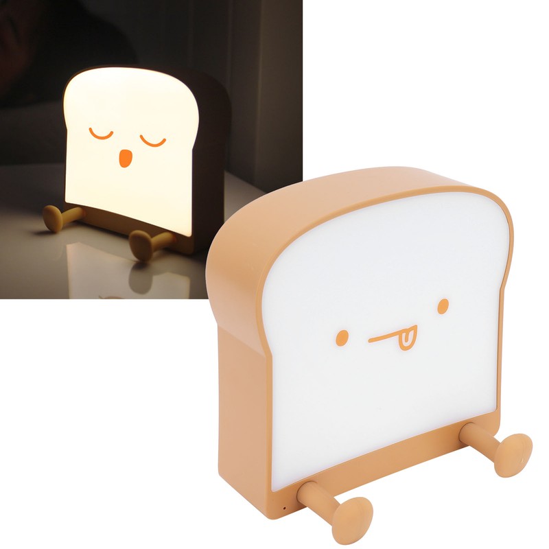 Bread Night Light with USB Charging and Timer Cute Bedroom