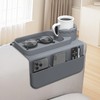 PANZIYU Couch Cup Holder Tray, Silicone Sofa Armrest organizer with
