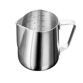 Stainless Steel Frothing Pitcher, 12 Ounce, for Perfect Milk Foam