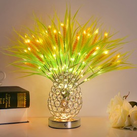 AMWGIMI Birthday Gifts for Women Mom,18 Inch Wheat Stalks Decor Table Lamp,Rechargeable Touch Flower Lamps,3-Colour Dimming Night Light,Home Kitchen Wedding Party Boho Decor Thank You Gifts