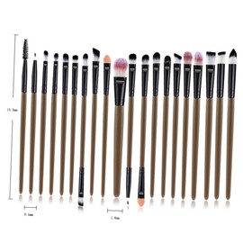 Mikinona 20PCS Portable Eye Makeup Brush Set Plastic Handle Eyelash Eyeshadow Brushes for Professional Makeup Application Grey Black
