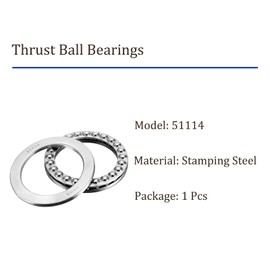 Kozelo 1pcs 51114 Thrust Ball Bearings - [70mm Bore Dia x 95mm OD x 18mm Width] Single Row Roller for Oven Turntable, Rotating Applications, with Cage Assembly