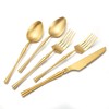 Lemeya 20 Piece Matte Gold Silverware Set,18/10 Stainless Steel Flatware