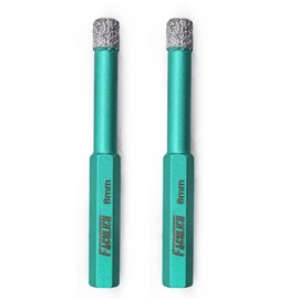 FACHLICH Dry Diamond Drill Bits,2pcs 5/16"(8mm) with Hex Shank for Granite Marble Tile Porcelain Ceramic Hard Materials