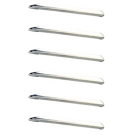 EISCO Lab Scoop Spatula, 6/PK - 6.3 Inch - Rounded & Pointed Ends - Stainless Steel