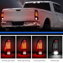 LED Tail Lights Assembly + Third Brake Light Assembly Fit for Ford F150 1997-2003, Fit for Ford F150 2004 Heritage, Black Housing Smoke Lens