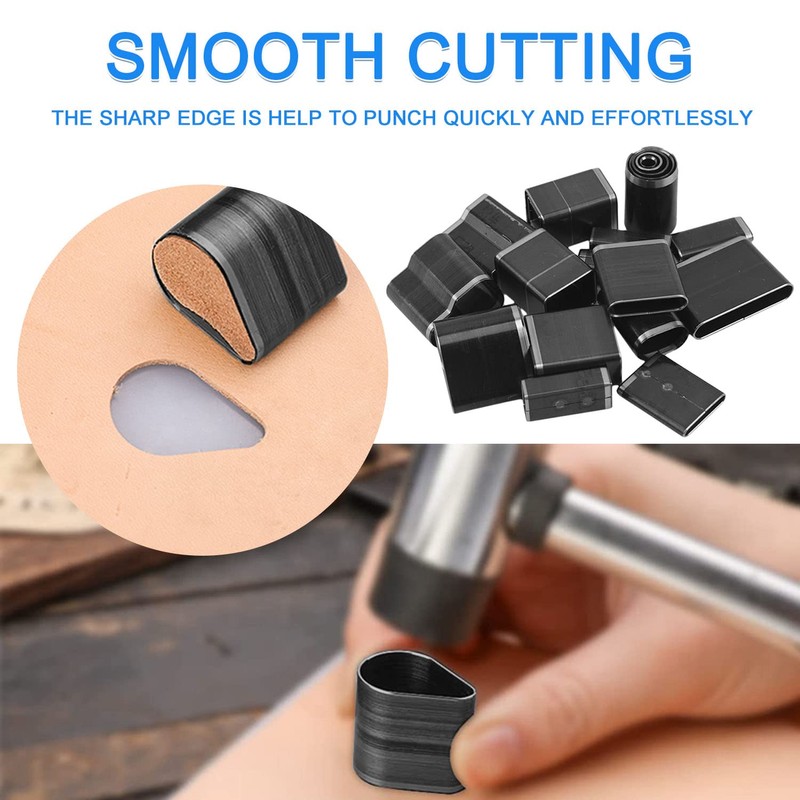 JONMON Leather One Hole Hollow Punch Cutter - 39 Shape