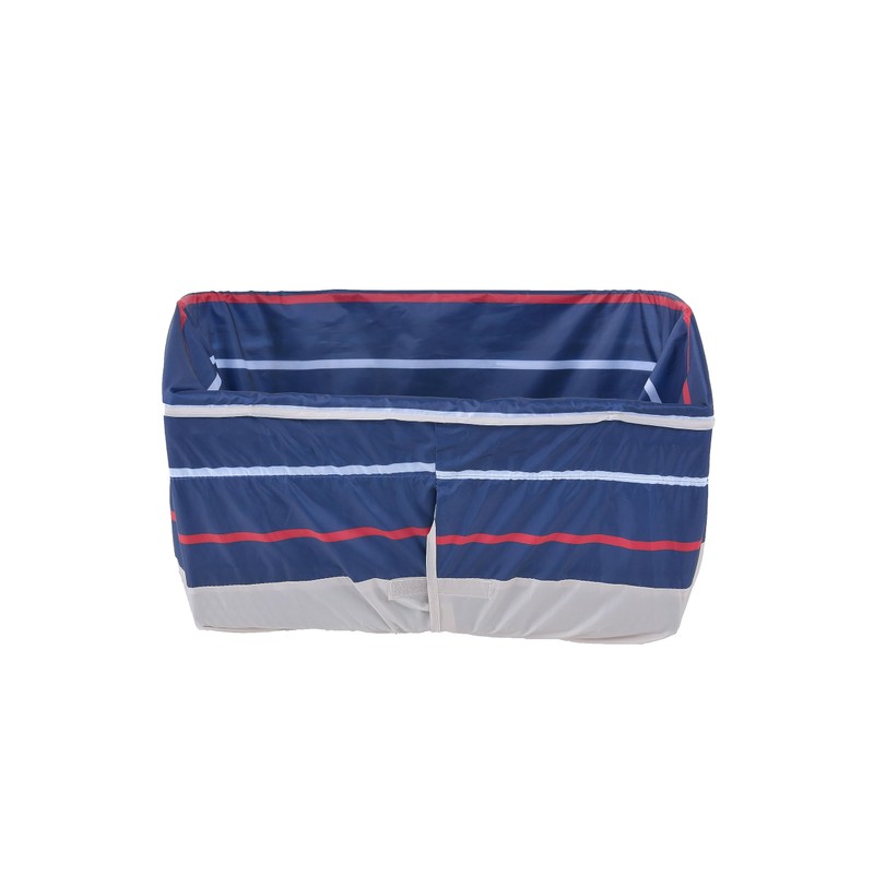 Kawasumi Seisakusho Front Basket Cover, Navy Blue Red Border x