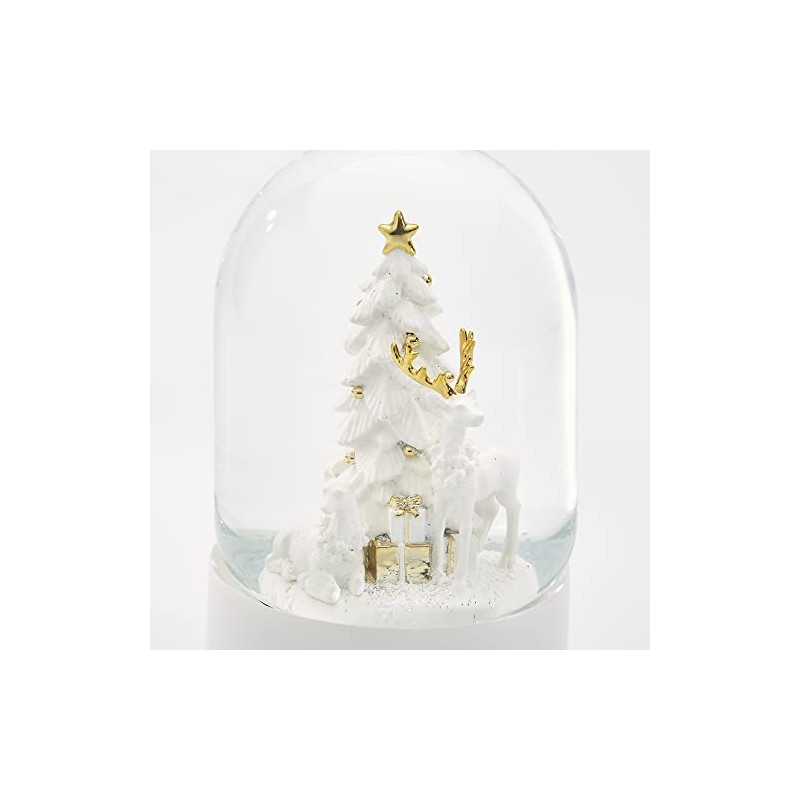 THINGS REMEMBERED Engraved White Gold Deer Snow Globe (Free Customization)