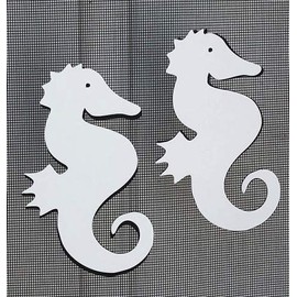 DCentral TWO SEAHORSES Flexible Screen Magnets:Double-Sided. Safety White-Easier to See Day & Night. Decorative. Helps to Stop Walking into Screens, Covers Small Tears in Screens Size L 3.5" x W 5.5 "