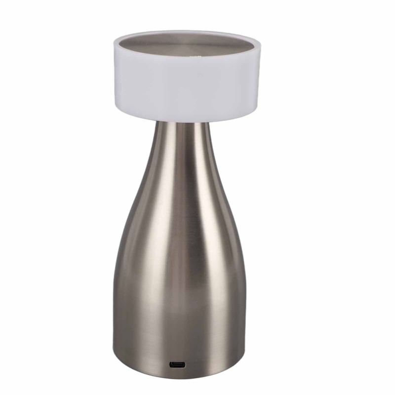 Metal Table Lamp Stepless Dimmable 3 Color Touch Control Rechargeable