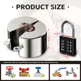 Heavy Duty Outdoor Faucet Water Spigot Lock Prevents Water Theft & Unauthorized Use, Fits Many Kinds of Handles, Includes Safety Coded Padlock